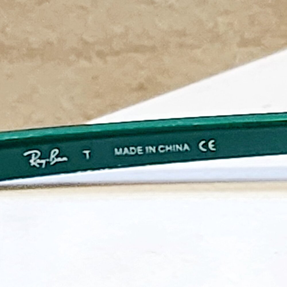 Genuine Ray-Ban RB3106 Clubmaster w/ Black Frame over Silver w/ Green Temples - Picture 3 of 7